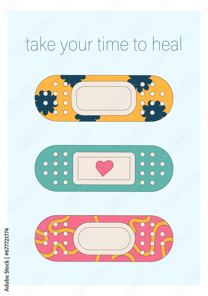 Get well soon card. Positive and motivational poster with greeting ...