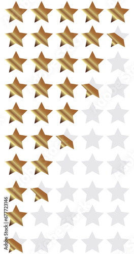 Rating. Gold stars on a white background. Vector.