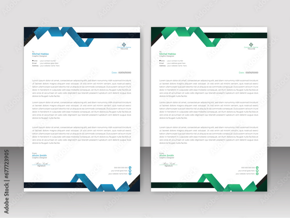 Modern and creative business letterhead template design Modern and creative business letterhead template design
