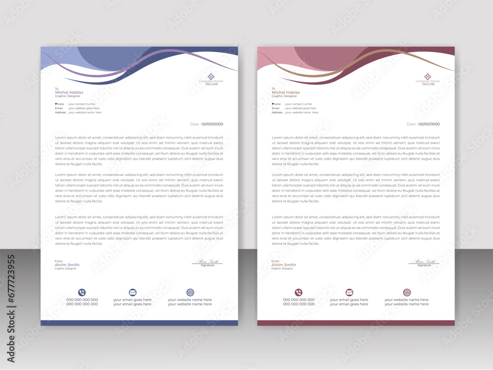 Modern and creative business letterhead template design