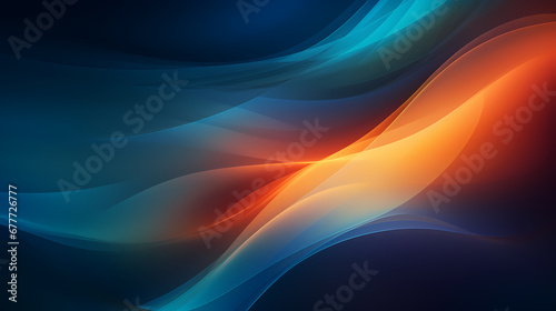 Dark blue  turquoise and orange particles natural gradient blurred swirl poster web page PPT background