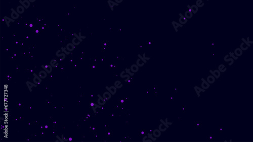 Abstract dust particles with blue light on dark background. Science backdrop with moving glittering dots. Flying particles with effect bokeh. Vector illustration.