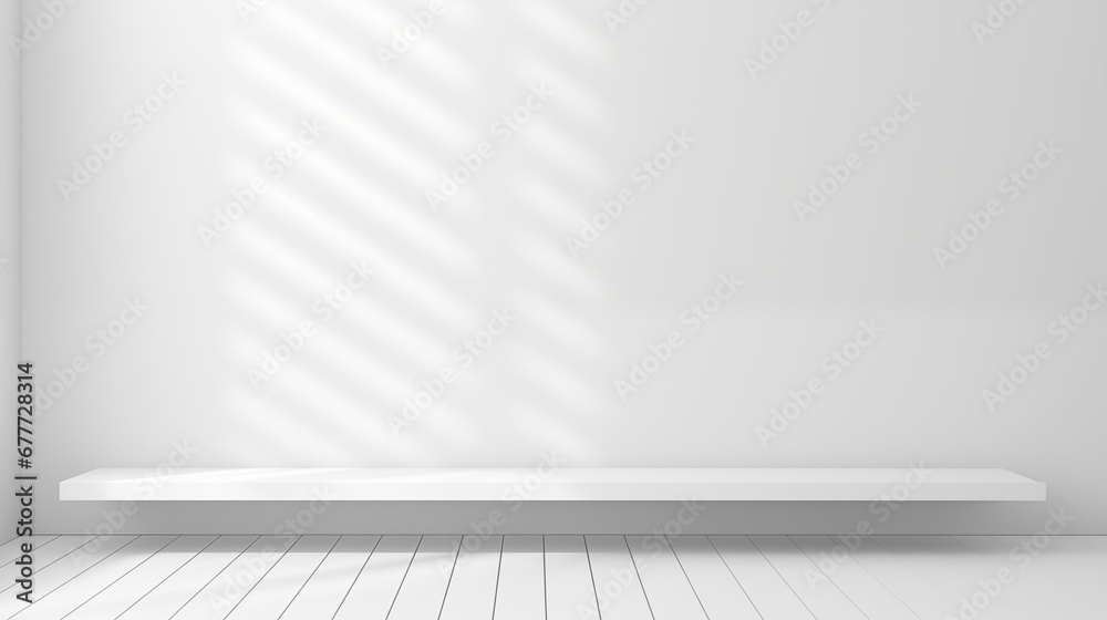 Minimal abstract light white background for product presentation. Shadow and light from windows Minimal abstract light white background for product presentation. Shadow and light from windows