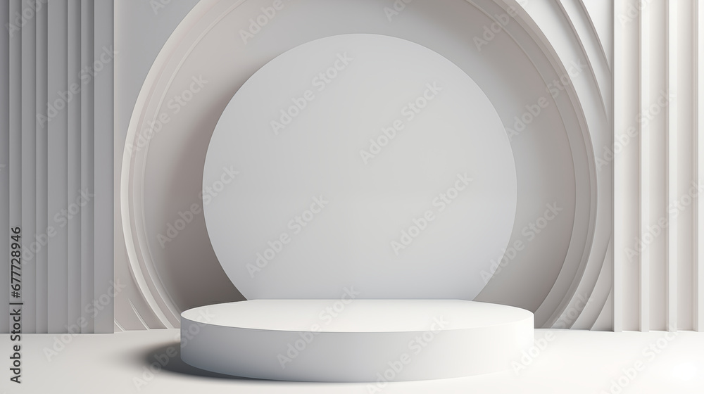 Fototapeta premium white abstract geometric background for product presentation. Shadow and light from windows
