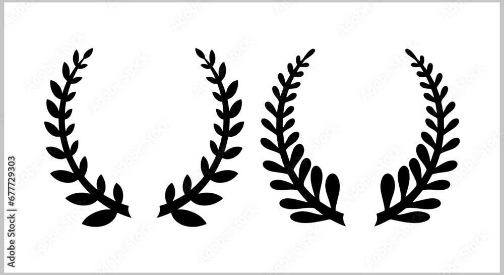 Wreath icon isolated. Eco clipart. Branch with leaf. Frame, border. Vector stock illustration. EPS 10 - obrazy, fototapety, plakaty 