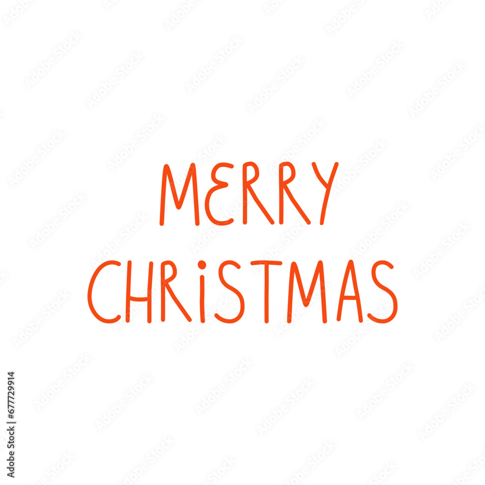 Merry Christmas hand drawn lettering vector element isolated on white. Typography inscription. Text in the cute childish style, decorative emblem. Winter holidays card design, handwritten font, word. Merry Christmas hand drawn lettering vector element isolated on white. Typography inscription. Text in the cute childish style, decorative emblem. Winter holidays card design, handwritten font, word.