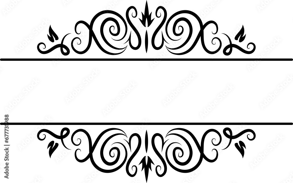 Luxury decorative floral ornament frame icon. Border and dividers. Hand drawn ornaments flower leaf  design