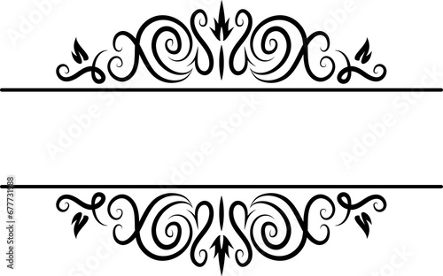 Luxury decorative floral ornament frame icon. Border and dividers. Hand drawn ornaments flower leaf design