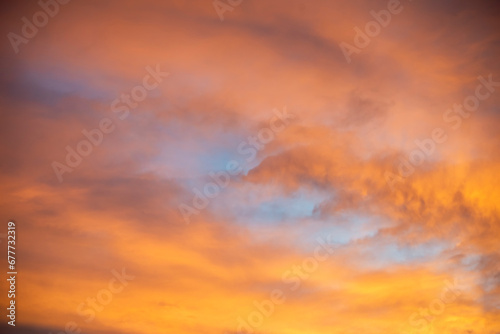 Fototapeta Naklejka Na Ścianę i Meble -  Beautiful dramatic  sky background with clouds and sunset view wallpaper dramatic colors