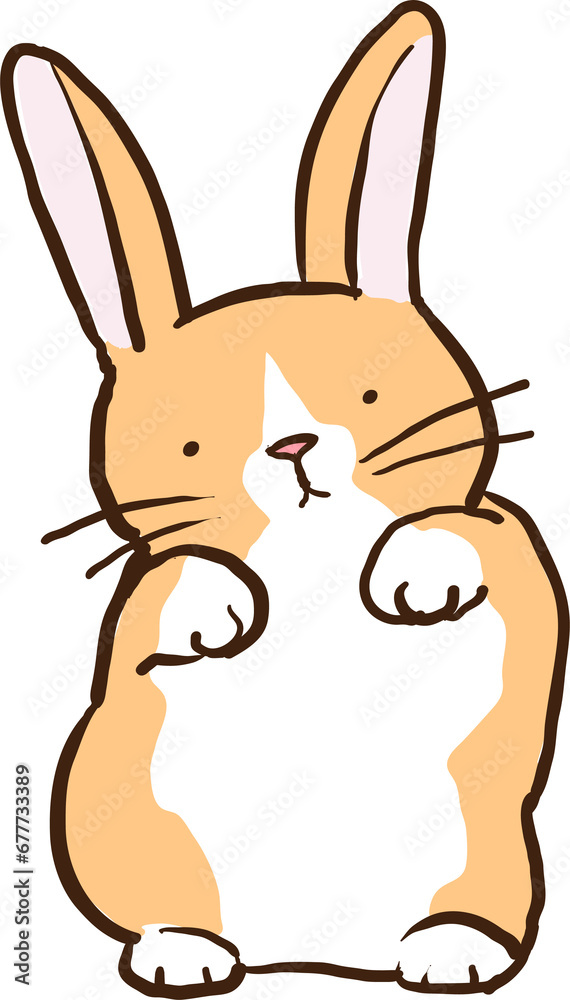 Obraz premium Cute Cartoon Rabbit Character