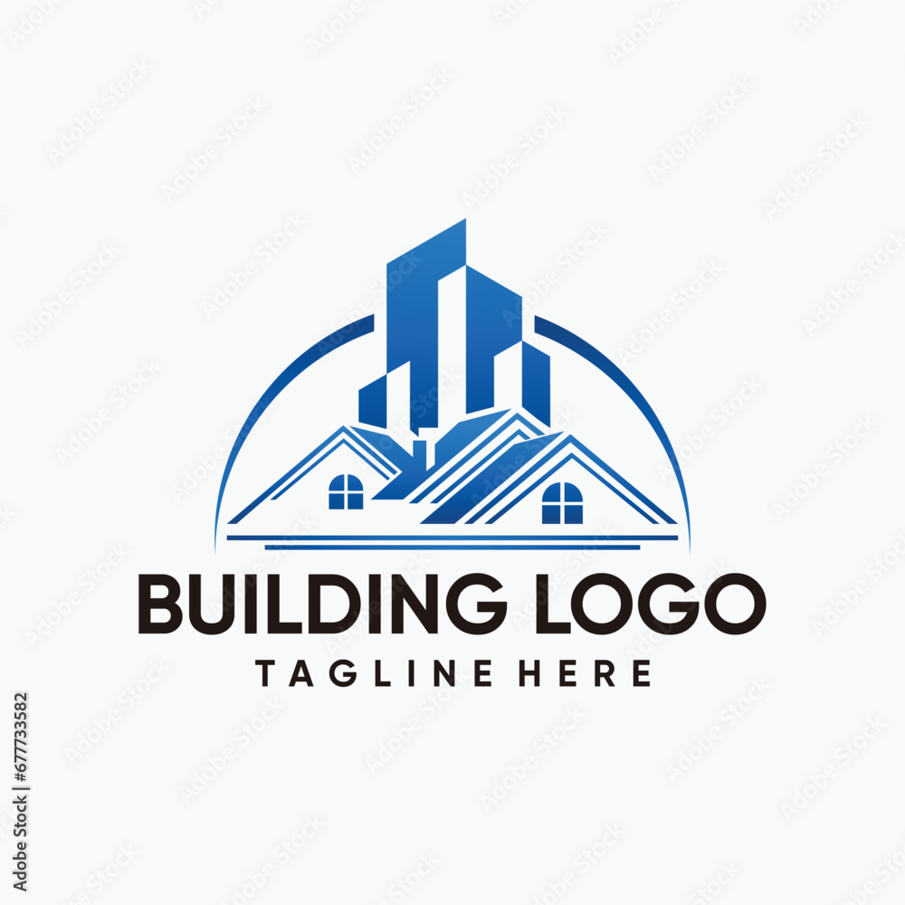 real estate, creative house, abstract buildings logo design template