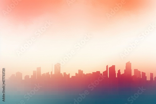 Pink and rosa sunrise over the city background for business needs