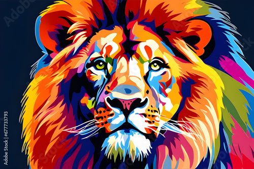 lion head illustration Generative AI