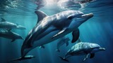 Dolphins Swimming Animal Photography