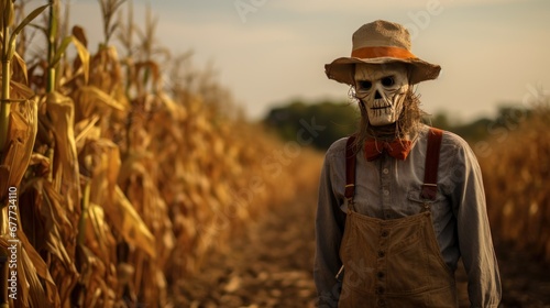 Scarecrow in the middle of Farm Field Landscape Photography