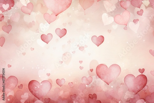 Pink Valentine background with hearts for St. Valentines day, invitation to the wedding, romantic postcard