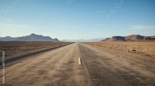 Empty Road with a Clear Sky Landscape Photography