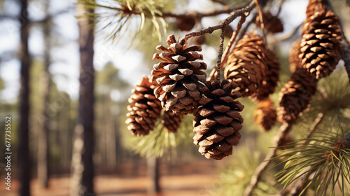 Pinecone Branch Closeup  Nature Macro Photography for Seasonal Decor