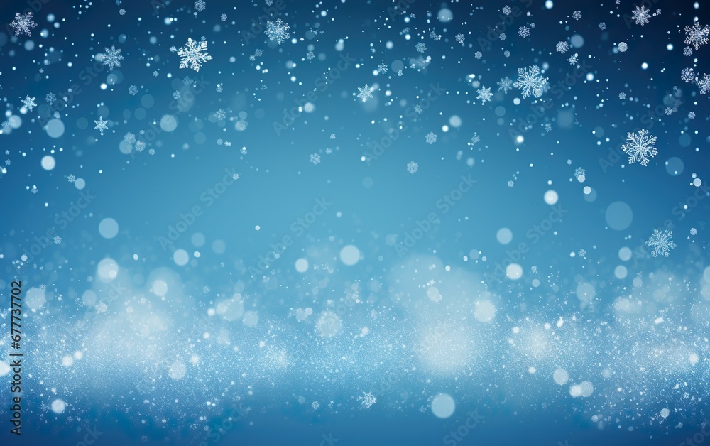 Obraz premium Christmas blue background with snow