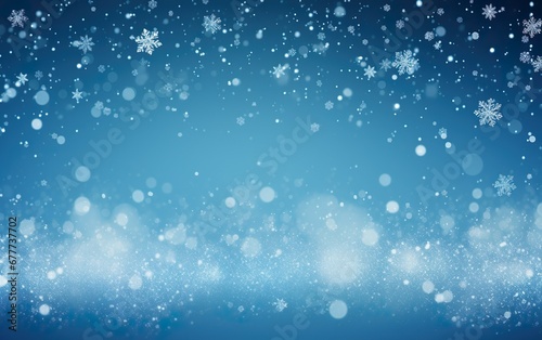 Christmas blue background with snow © Stormstudio