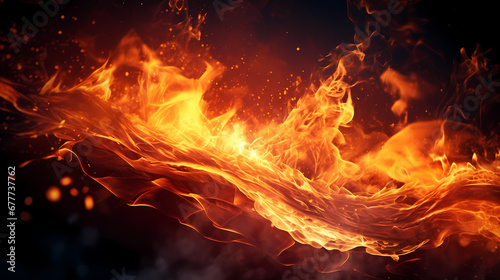 Blazing flame poster web page PPT background