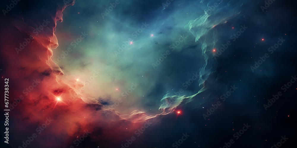 A nebula with stars and clouds in the center ,Vibrant Galaxy Nebula, Cosmic Beauty in Space, Universe Stars, Astronomy Wonder, Supernova Wallpaper generative ai
