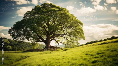 A Tree in Meadow Landscape Photography