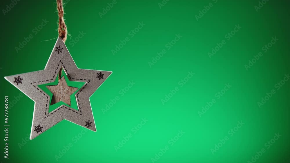 Star Christmas decoration with green background Star Christmas decoration with green background