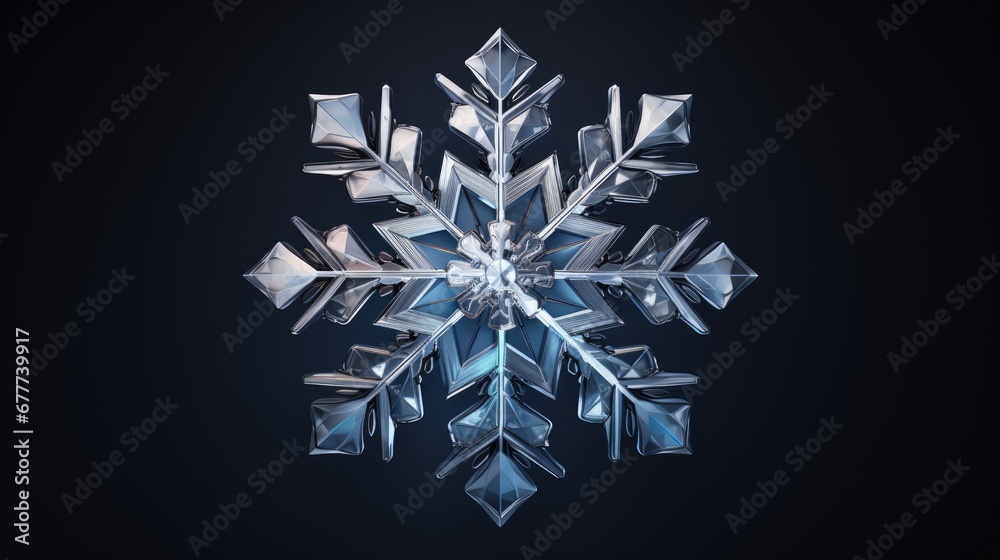 a snowflake that looks like a snowflake with a large snowflake in the middle of it's snowflake, on a black background. generative ai a snowflake that looks like a snowflake with a large snowflake in the middle of it's snowflake, on a black background. generative ai