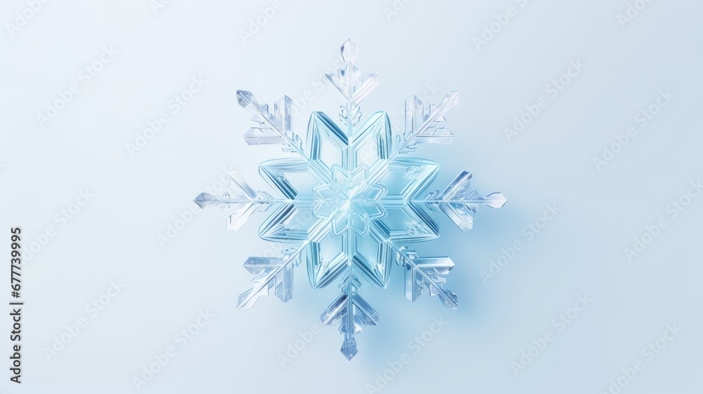 a close up of a snowflake on a light blue background with snow flakes in the shape of a snowflake on the top of the snowflake. generative ai a close up of a snowflake on a light blue background with snow flakes in the shape of a snowflake on the top of the snowflake. generative ai