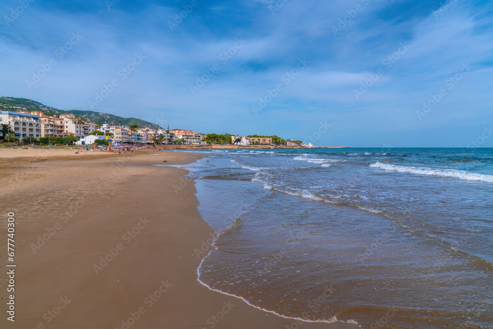 Alcossebre Spain beach on Costa del Azahar with Mediterranean sea