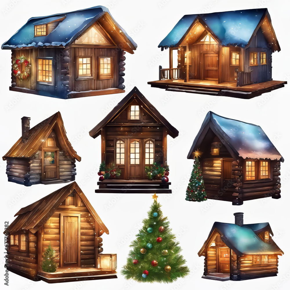 weihnachtliche Hütten, generated image weihnachtliche Hütten, generated image