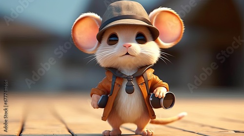 cute mouse cartoon character photo
