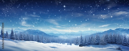 Snowy Winter Space Space For Text. Сoncept Cozy Winter Wonderland, Snowy Landscape, Textured Layers, Winter Magic © Ян Заболотний