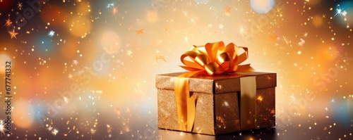 Unwrapping A Gift With Excitement Space For Text. Сoncept Holiday Surprises, Unveiling The Unknown, Unwrapping The Magic, Excitement Unwrapped, Joyful Revelations © Ян Заболотний