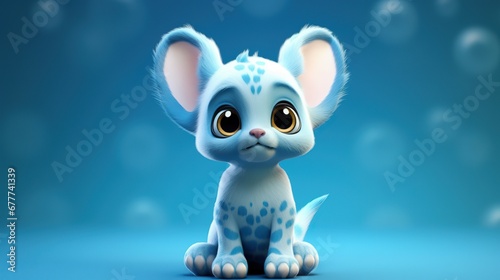 cute blue cartoon character