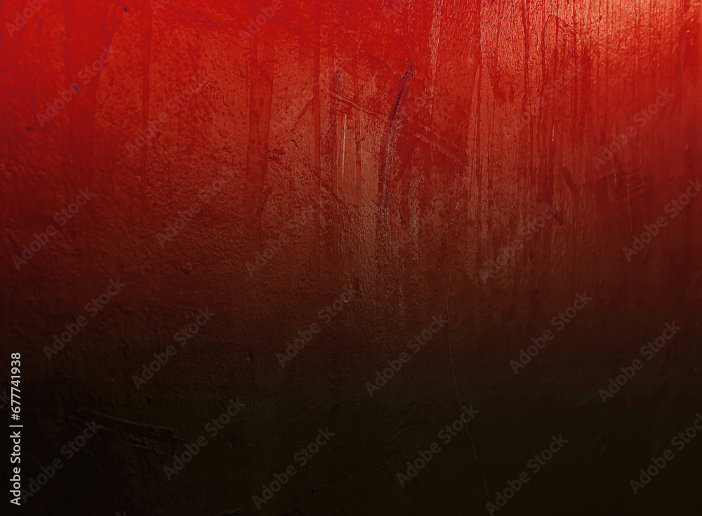 old grunge red with black gradient wall texture background with blank space for design. bright red or foil cement wall texture background. metallic wall. abstract luxury concept backdrop.