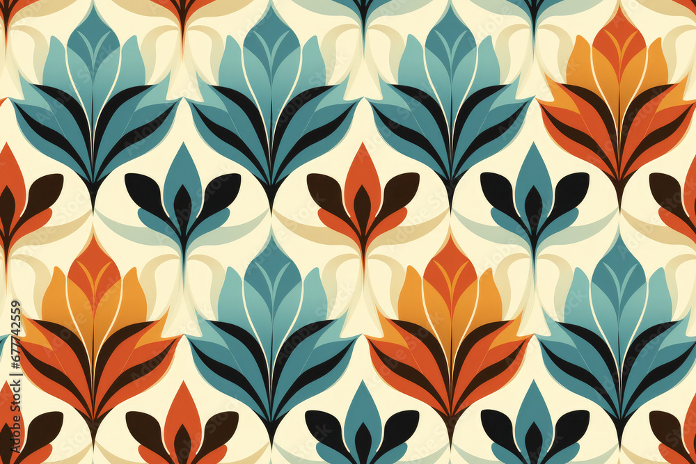 Fototapeta premium seamless retro floral pattern background