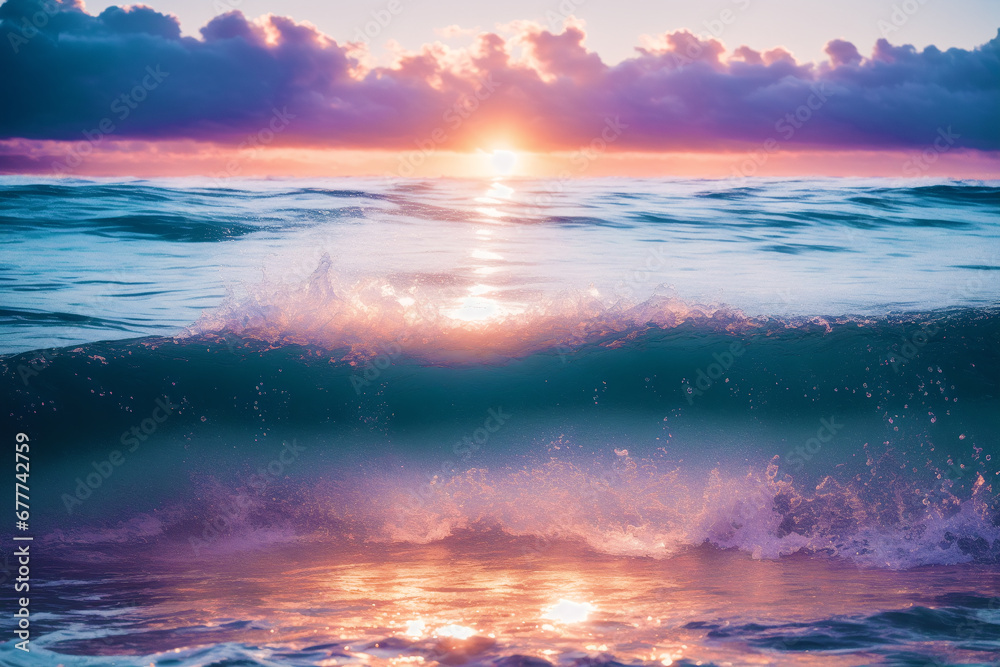 Summer concept. The Dance of Ocean Waves. Eternal Symphony of the sea. Generative AI Summer concept. The Dance of Ocean Waves. Eternal Symphony of the sea. Generative AI