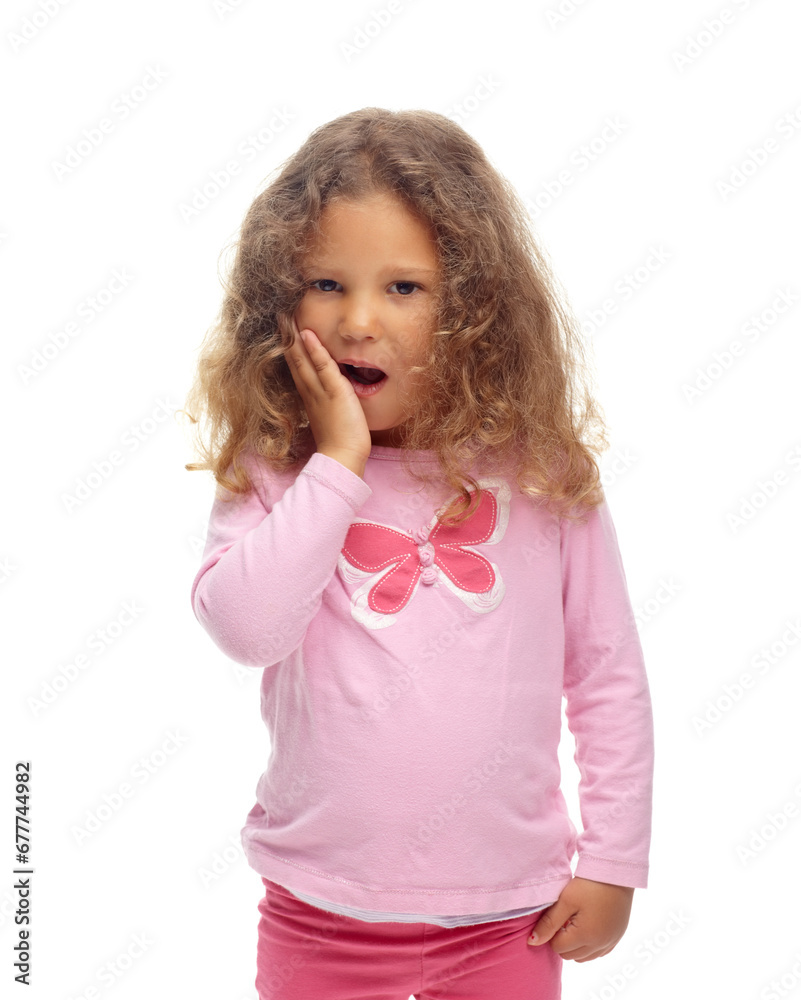 Scared, child and portrait of girl with surprise, news and announcement in white background or studio. Wow, shocked and kid with emoji reaction to scary, fear or learning crazy information in mockup Scared, child and portrait of girl with surprise, news and announcement in white background or studio. Wow, shocked and kid with emoji reaction to scary, fear or learning crazy information in mockup