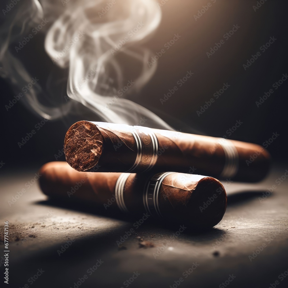 smoking cigar with smoke