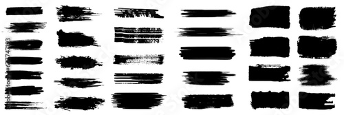 Set of different brush strokes. Paintbrush vector collection. Grunge texture stroke line. photo