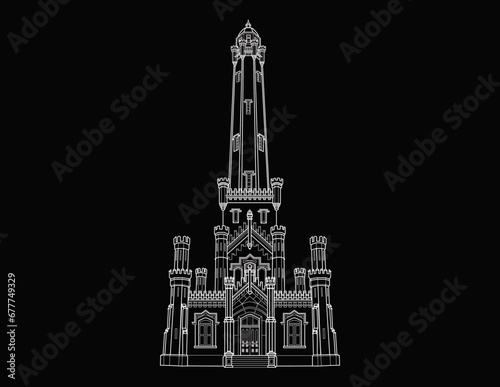 Chicago Water Tower • William W. Boyington • Chicago, Illinois - Negative
