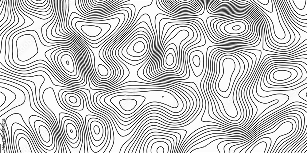 Black-white background from a line similar to a. Natural printing illustrations of Map in Contour Line Light topographic topo contour map and Ocean topographic line map with curvy isolines