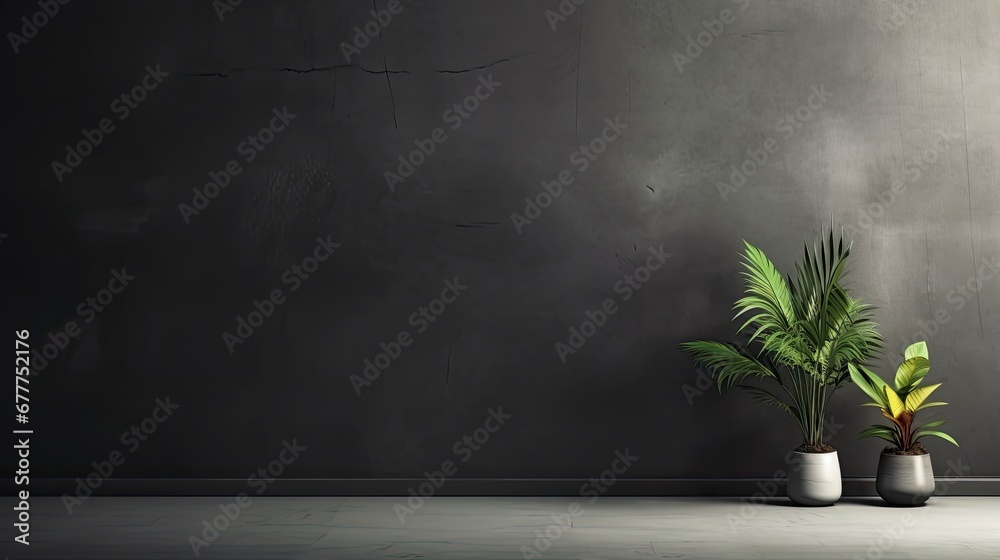 Empty dark abstract cement wall and studio room with smoke float up interior texture for display products wall background, Generative Ai Empty dark abstract cement wall and studio room with smoke float up interior texture for display products wall background, Generative Ai