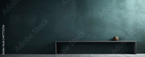 Empty dark abstract cement wall and studio room with smoke float up interior texture for display products wall background, Generative Ai