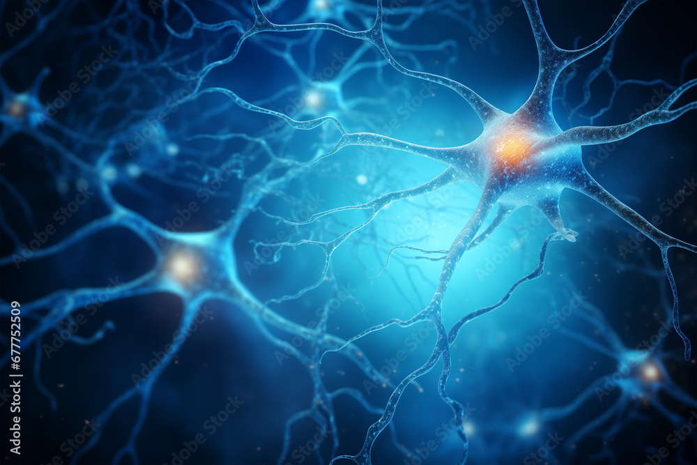 Obraz premium Conceptual illustration of neuron cells