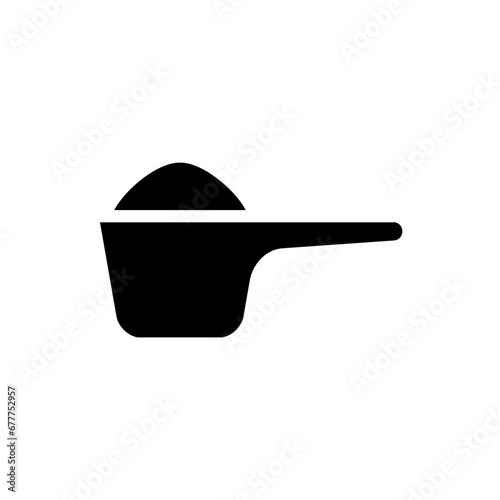 Scoop icon. Measuring cup. Vector icon isolated on white background.