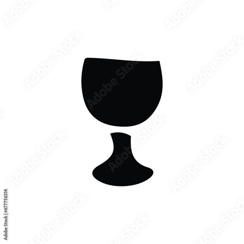 Wine glass icon. Simple style wine company big sale poster background symbol. Wine brand logo design element. Wine glass t-shirt printing. Vector for sticker.
