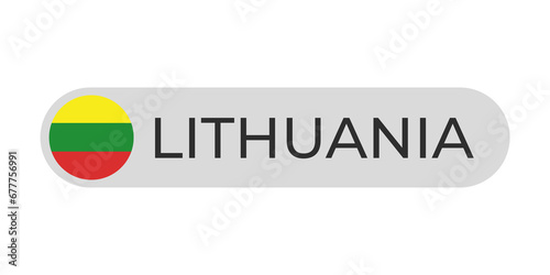 Lithuania flag with text transparent background file format png, Lithuania text lettering template illustration for tittle design, Lithuania country with circle flag